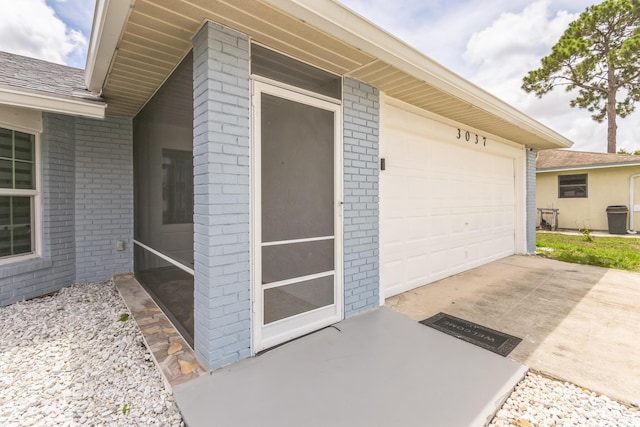 exterior space featuring a garage