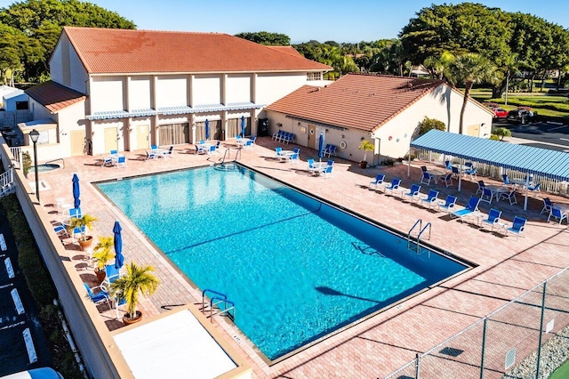 view of pool with a patio