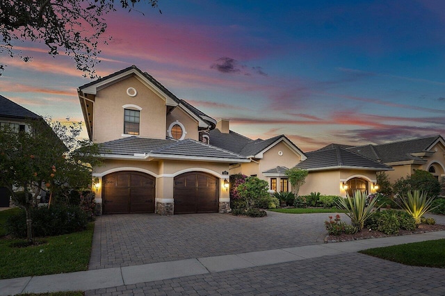 view of front facade with a garage