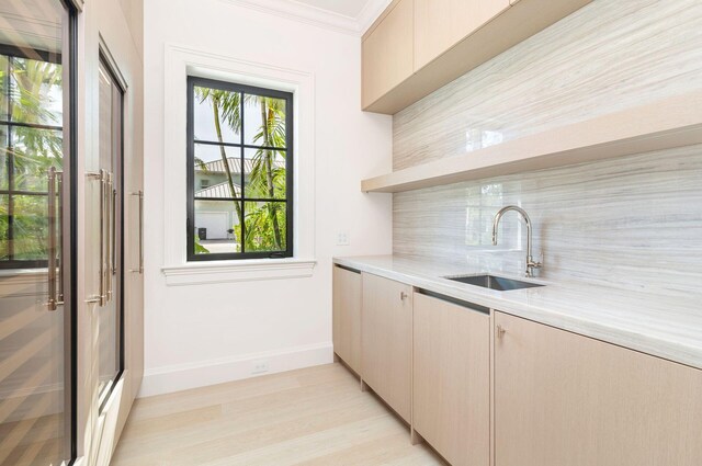 bathroom featuring walk in shower and vanity