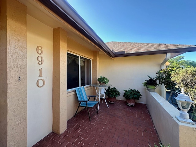 view of patio / terrace featuring a balcony