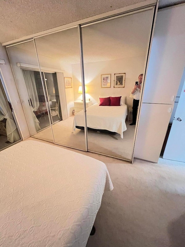 bedroom featuring carpet floors and a closet