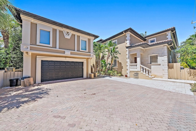 view of front of house with a garage