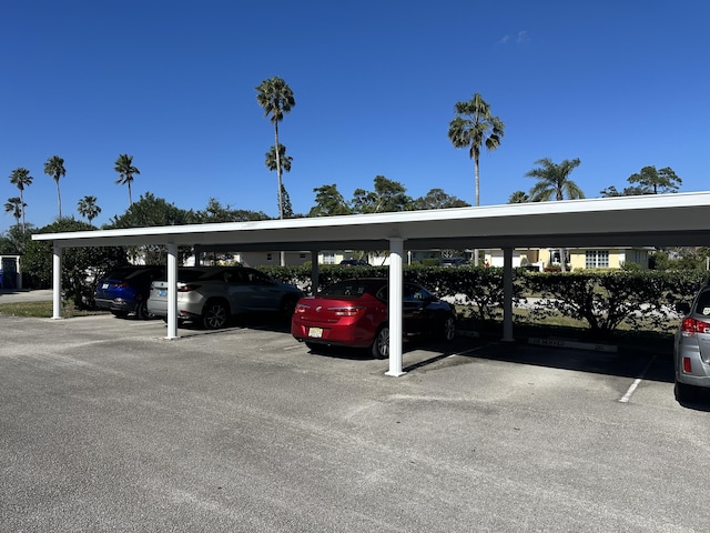 view of car parking with a carport