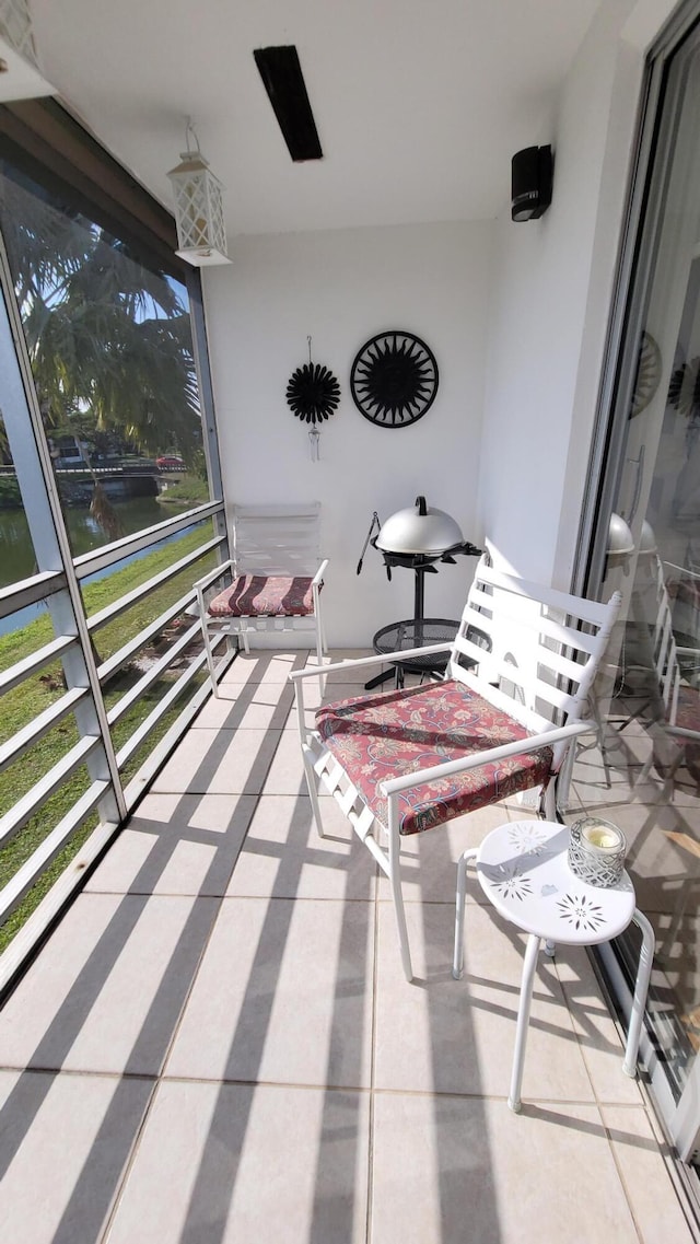 balcony with a water view