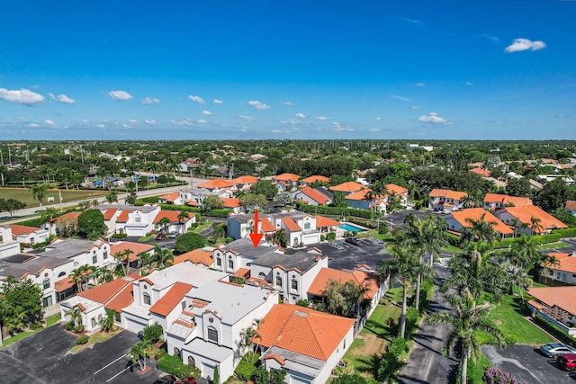 drone / aerial view with a residential view