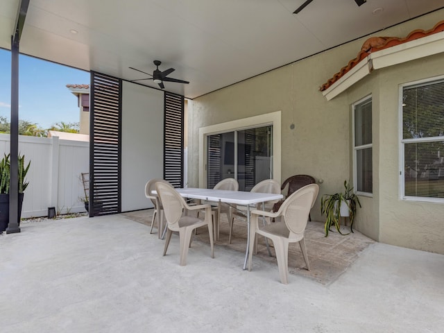 view of patio / terrace with ceiling fan