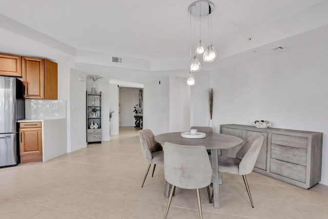 view of tiled dining room