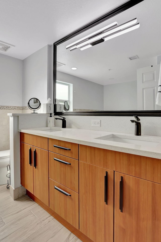 bathroom with vanity and toilet