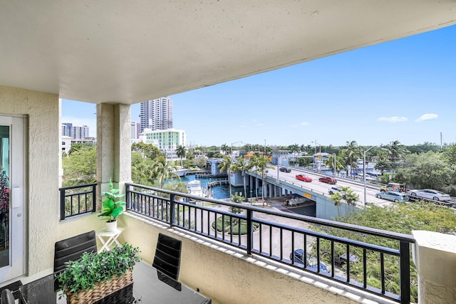 balcony with a water view