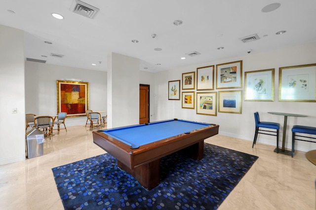 playroom with pool table