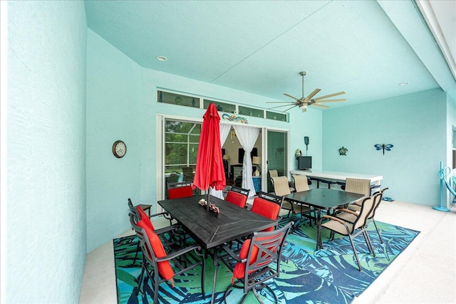 view of patio / terrace featuring ceiling fan