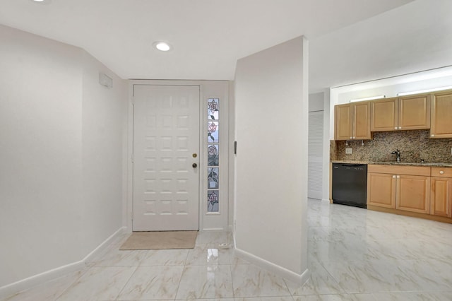 foyer entrance with sink