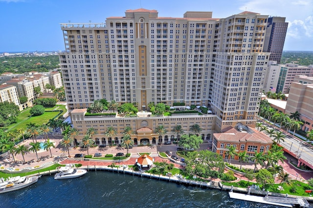 view of property with a water view