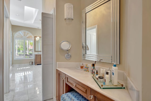 bathroom featuring vanity and tile patterned floors