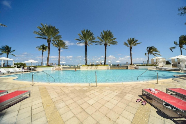 view of pool with a patio area