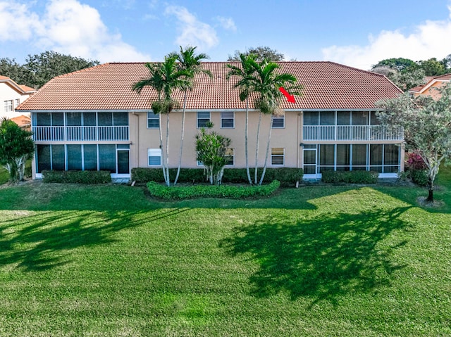 9817 Seacrest Cir Unit 201, Boynton Beach, FL 33437 - sunroom with a water view and an outdoor living space