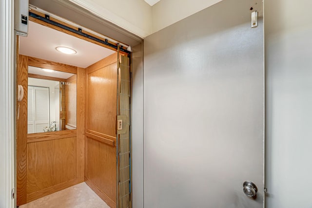9817 Seacrest Cir Unit 201, Boynton Beach, FL 33437 - corridor featuring baseboards, marble finish floor, and a textured ceiling