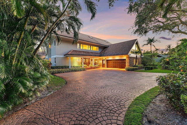 view of front of house featuring decorative driveway