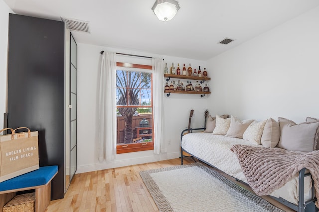 bedroom featuring light hardwood / wood-style flooring