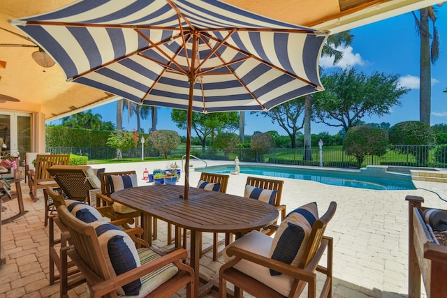 view of pool featuring a patio area