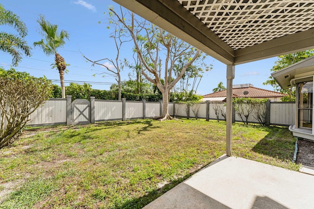 view of yard with a patio area