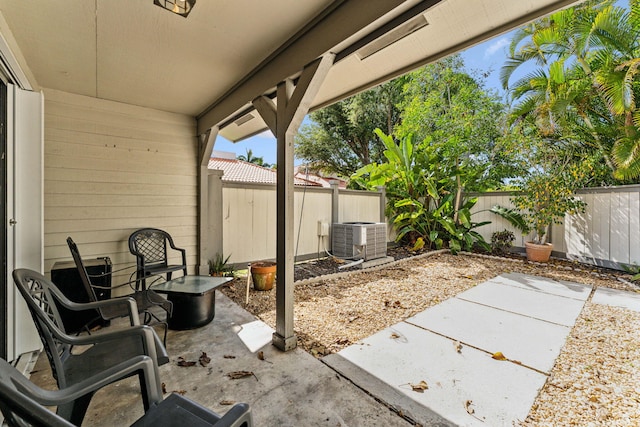 view of patio with central AC