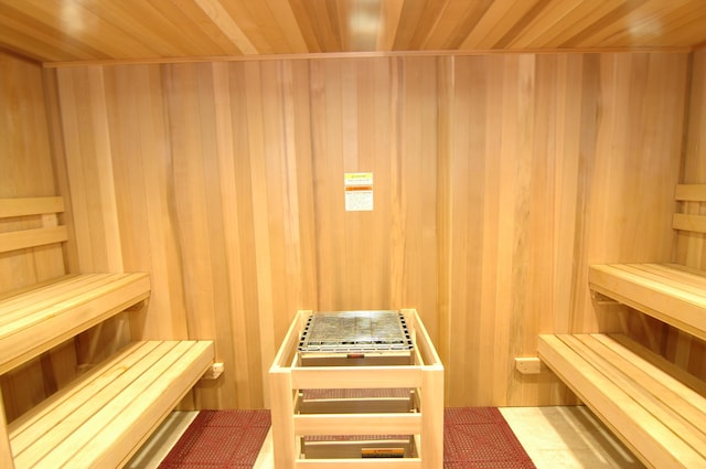 view of sauna