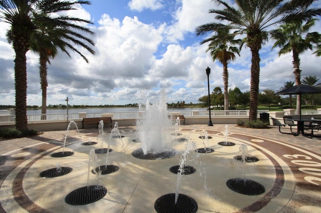 view of property's community with a water view