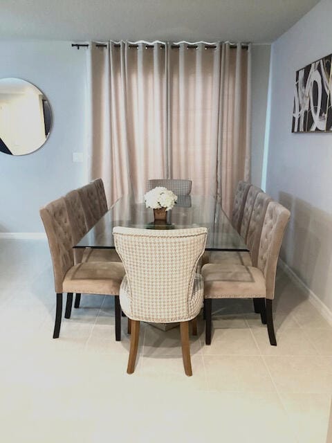 view of tiled dining room