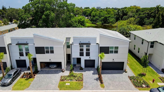 contemporary house with a garage