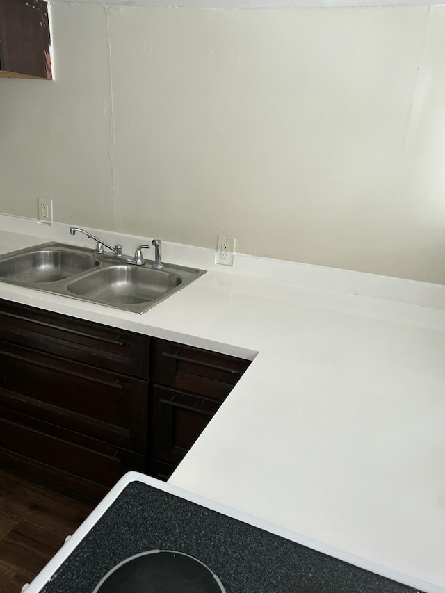 kitchen with dark brown cabinets and sink