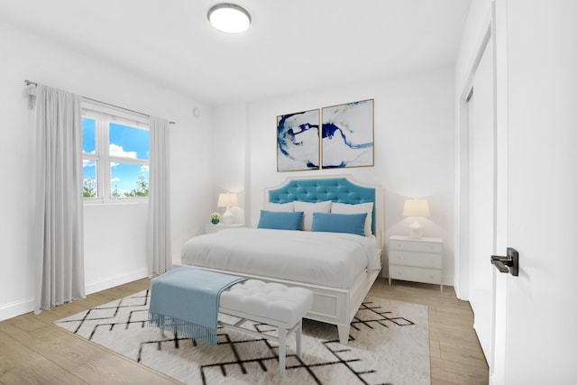 bedroom featuring light hardwood / wood-style flooring