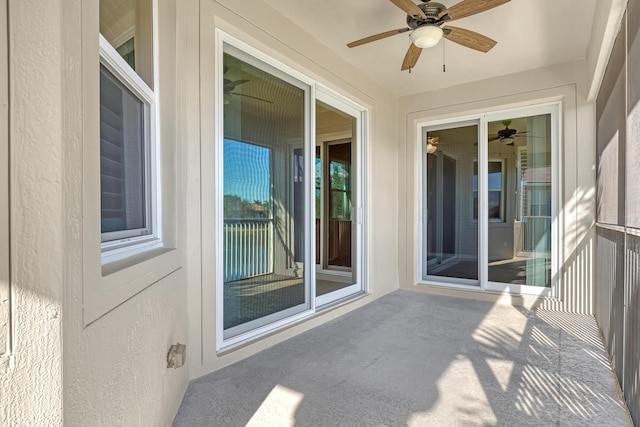 view of patio / terrace with ceiling fan