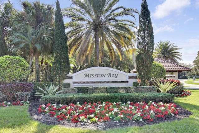 view of community sign