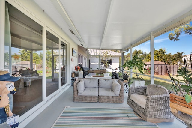 sunroom with a healthy amount of sunlight