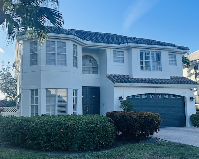 view of front of house with a garage