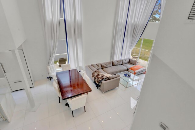 view of tiled living room