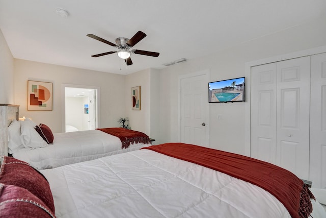 bedroom with ceiling fan