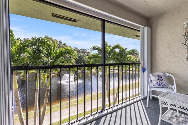 balcony with a water view