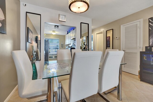 view of tiled dining space