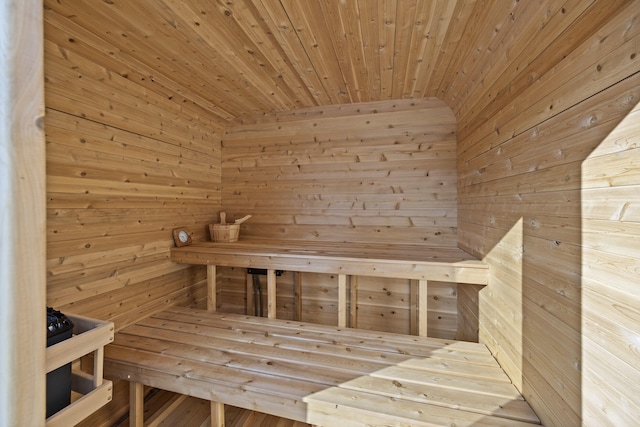 view of sauna