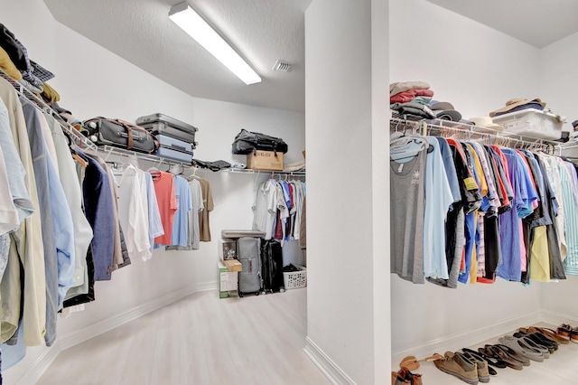 walk in closet featuring wood-type flooring