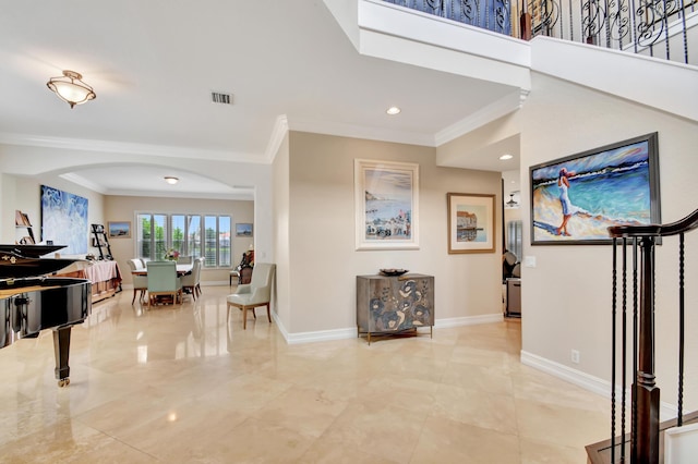 foyer entrance with crown molding