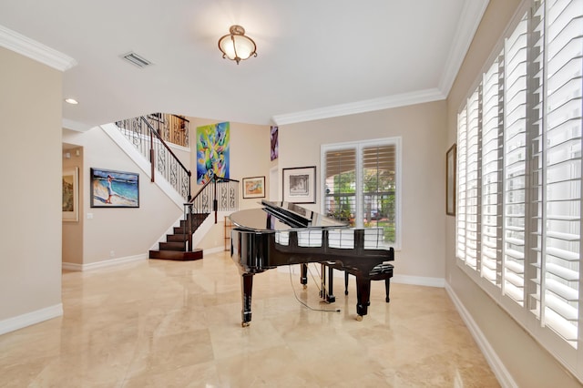 misc room with crown molding