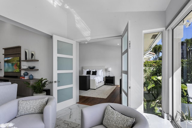 living room with french doors