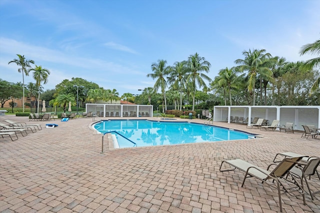 view of pool featuring a patio area