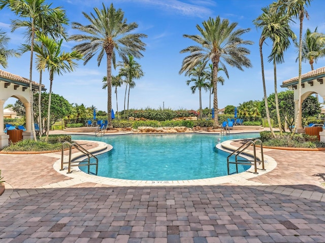 view of pool with a patio area