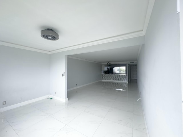 interior space with ornamental molding