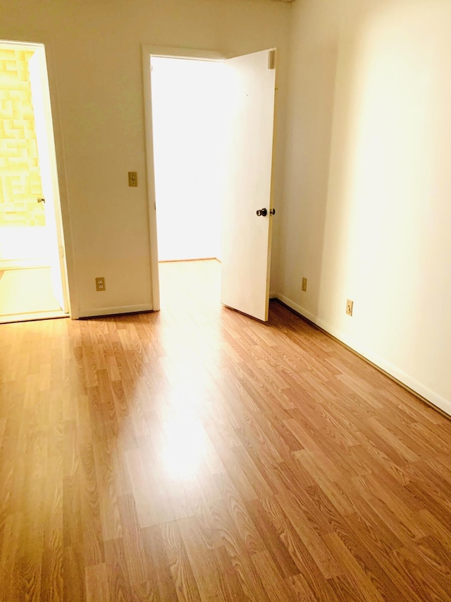 empty room featuring light wood-type flooring